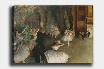 Canvastavla 70x100 cm - Balettföreställning med dansande ballerinas i fokus - Vit / Grön / Brun - Inredning - Tavlor & posters - Canvastavla