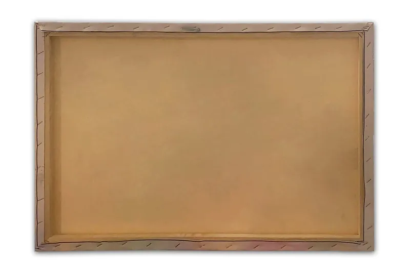 Canvastavla 70x100 cm - Blommande körsbärsträd vid en stilla kanal i skymningen - Rosa / Vitt / Grönt - Inredning - Tavlor & posters - Canvastavla