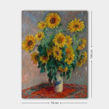 Canvastavla 70x100 cm - Bukett med solrosor i en vas - Gult / Grönt / Rött - Inredning - Tavlor & posters - Canvastavla