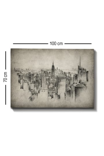 Canvastavla 70x100 cm - Detaljrik vy av en stadssilhuett med fokus på ikoniska skyskrapor - Grå / Svart - Inredning - Tavlor & posters - Canvastavla