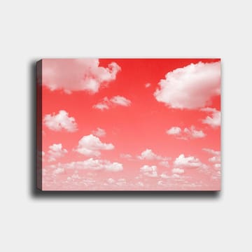 Canvastavla 70x100 cm - Dramatisk himmel med vita moln mot en rödaktig bakgrund - Röd / Vit - Inredning - Tavlor & posters - Canvastavla