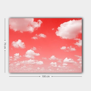 Canvastavla 70x100 cm - Dramatisk himmel med vita moln mot en rödaktig bakgrund - Röd / Vit - Inredning - Tavlor & posters - Canvastavla
