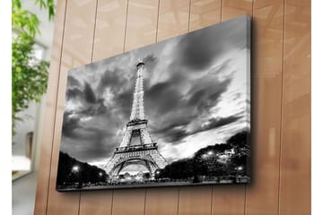 Canvastavla 70x100 cm - Eiffeltornet i en dramatisk svartvit komposition - Svart / Vitt / Grått - Inredning - Tavlor & posters - Canvastavla