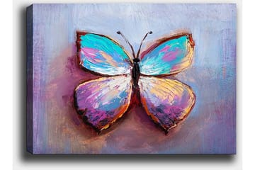 Canvastavla 70x100 cm - Färgglad fjäril med vackra mönster - Turkos / Lila / Orange - Inredning - Tavlor & posters - Canvastavla