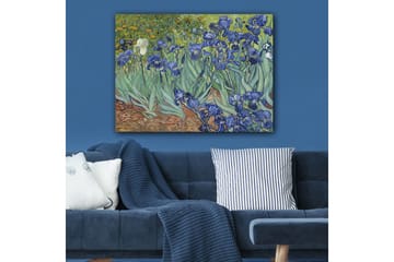 Canvastavla 70x100 cm - Färgglad samling av irisblommor i olika nyanser av blått - Blå / Grön / Vit - Inredning - Tavlor & posters - Canvastavla
