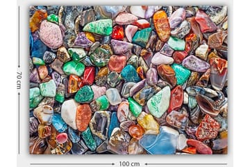 Canvastavla 70x100 cm - Färgglad samling av slipade stenar och ädelstenar - Grön / Röd / Lila - Inredning - Tavlor & posters - Canvastavla