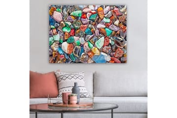 Canvastavla 70x100 cm - Färgglad samling av slipade stenar och ädelstenar - Grön / Röd / Lila - Inredning - Tavlor & posters - Canvastavla