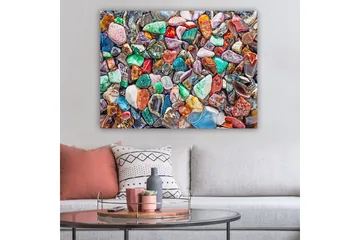 Canvastavla 70x100 cm - Färgglad samling av slipade stenar och ädelstenar - Grön / Röd / Lila - Inredning - Tavlor & posters - Canvastavla