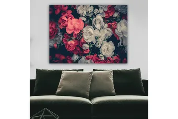 Canvastavla 70x100 cm - Färgglada blommor i röd och vit nyans - Röd / Vit - Inredning - Tavlor & posters - Canvastavla