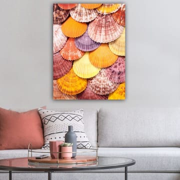 Canvastavla 70x100 cm - Färgglada snäckskal i ett vackert mönster - Orange / Lila / Rosa - Inredning - Tavlor & posters - Canvastavla