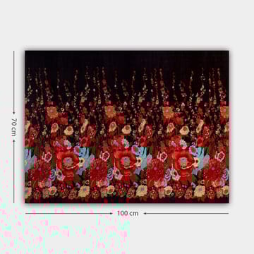 Canvastavla 70x100 cm - Färgstark blommönsterkomposition med röda och blå blommor som skapar en livfull atmosfär - Röd / Blå / Grön - Inredning - Tavlor & posters - Canvastavla