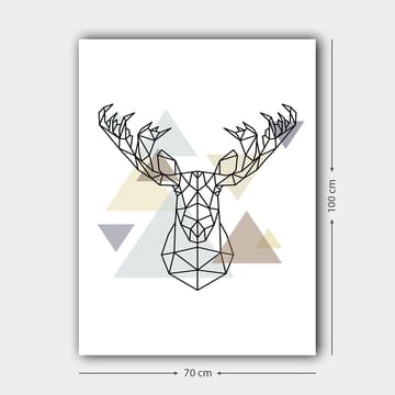 Canvastavla 70x100 cm - Geometrisk älghuvud i polygonal stil - Svart / Ljusgrå / Beige - Inredning - Tavlor & posters - Canvastavla