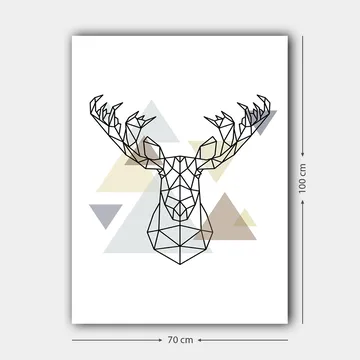 Canvastavla 70x100 cm - Geometrisk älghuvud i polygonal stil - Svart / Ljusgrå / Beige - Inredning - Tavlor & posters - Canvastavla