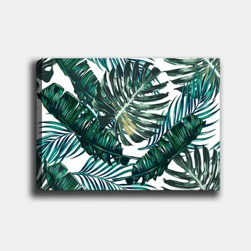 Canvastavla 70x100 cm - Grönskande palmblad i en livlig komposition - Mörkgrön / Ljusgrön / Gulgrön - Inredning - Tavlor & posters - Canvastavla