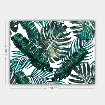 Canvastavla 70x100 cm - Grönskande palmblad i en livlig komposition - Mörkgrön / Ljusgrön / Gulgrön - Inredning - Tavlor & posters - Canvastavla
