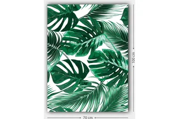 Canvastavla 70x100 cm - Grönskande palmblad i olika former och storlekar - Mörkgrön / Ljusgrön - Inredning - Tavlor & posters - Canvastavla