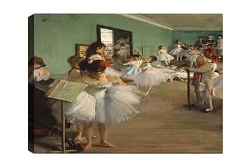 Canvastavla 70x100 cm - Grupp ballerinaer som övar i en danssal - Vit / Ljusblå / Grön - Inredning - Tavlor & posters - Canvastavla