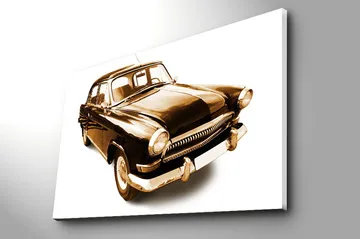 Canvastavla 70x100 cm - Klassisk bil i svart och guldtoner - Svart / Guld - Inredning - Tavlor & posters - Canvastavla