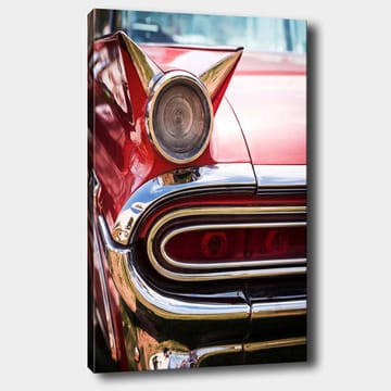 Canvastavla 70x100 cm - Klassisk bil med en distinkt röd färg och glänsande kromdetaljer - Röd / Krom (silver) - Inredning - Tavlor & posters - Canvastavla