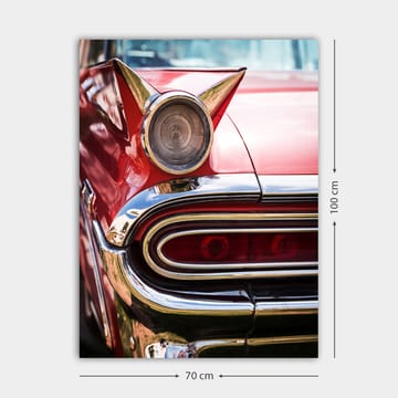 Canvastavla 70x100 cm - Klassisk bil med en distinkt röd färg och glänsande kromdetaljer - Röd / Krom (silver) - Inredning - Tavlor & posters - Canvastavla