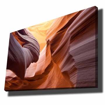 Canvastavla 70x100 cm - Majestätisk canyon med mjukt formade klippor i varma jordtoner - Orange / Rödbrun / Lila - Inredning - Tavlor & posters - Canvastavla