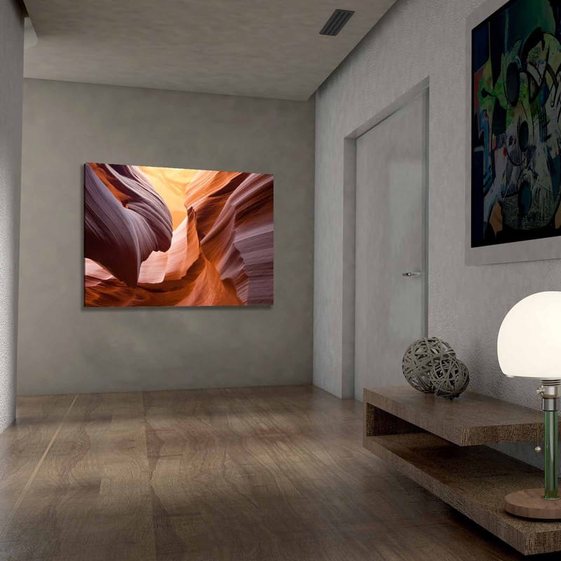 Canvastavla 70x100 cm - Majestätisk canyon med mjukt formade klippor i varma jordtoner - Orange / Rödbrun / Lila - Inredning - Tavlor & posters - Canvastavla