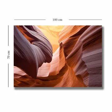 Canvastavla 70x100 cm - Majestätisk canyon med mjukt formade klippor i varma jordtoner - Orange / Rödbrun / Lila - Inredning - Tavlor & posters - Canvastavla