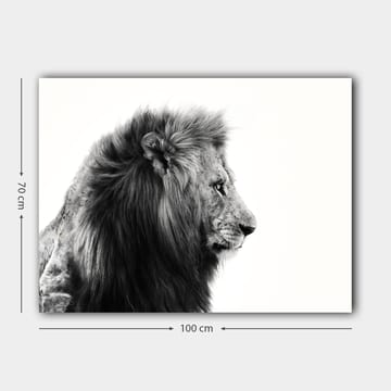 Canvastavla 70x100 cm - Majestätisk lejonprofil i svartvitt som utstrålar styrka och elegans - Svart / Vit - Inredning - Tavlor & posters - Canvastavla