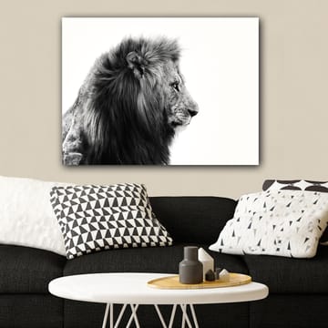 Canvastavla 70x100 cm - Majestätisk lejonprofil i svartvitt som utstrålar styrka och elegans - Svart / Vit - Inredning - Tavlor & posters - Canvastavla