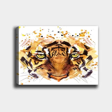 Canvastavla 70x100 cm - Majestätisk tiger med intensiva ögon och kraftfulla drag - Orange / Brun / Guldfärgad - Inredning - Tavlor & posters - Canvastavla