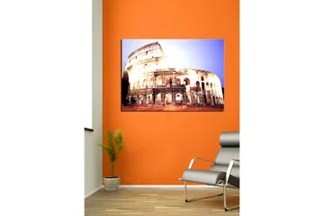 Canvastavla 70x100 cm - Majestätisk vy av Colosseum i Rom, fångad i ett mjukt ljus - Beige / Grå / Orange - Inredning - Tavlor & posters - Canvastavla