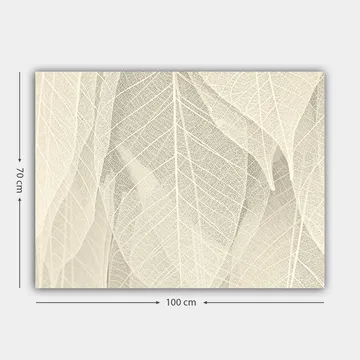 Canvastavla 70x100 cm - Mjuk och subtil komposition av genomskinliga löv som skapar en känsla av lugn och harmoni - Ljusbeige / Vit - Inredning - Tavlor & posters - Canvastavla