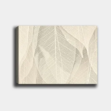 Canvastavla 70x100 cm - Mjuk och subtil komposition av genomskinliga löv som skapar en känsla av lugn och harmoni - Ljusbeige / Vit - Inredning - Tavlor & posters - Canvastavla