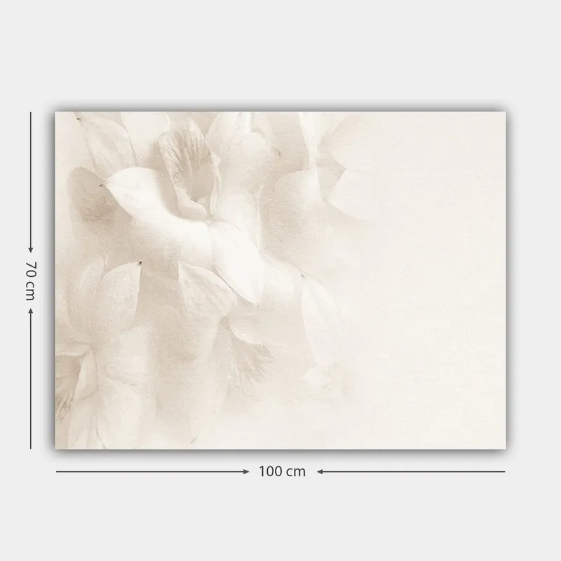 Canvastavla 70x100 cm - Mjuka blommor i subtila nyanser av vitt - Vit / Ljusbeige - Inredning - Tavlor & posters - Canvastavla