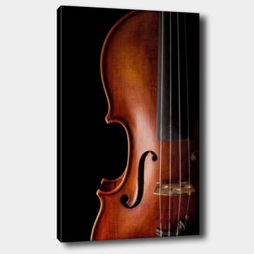 Canvastavla 70x100 cm - Närbild av en violin som framhäver dess eleganta kurvor och detaljer - Mörkbrun / Svart - Inredning - Tavlor & posters - Canvastavla