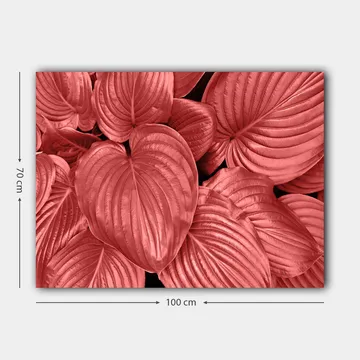 Canvastavla 70x100 cm - Närbild av stiliga, röda blad med tydliga ådringar - Röd / Svart - Inredning - Tavlor & posters - Canvastavla