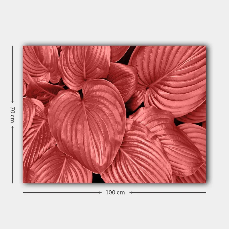 Canvastavla 70x100 cm - Närbild av stiliga, röda blad med tydliga ådringar - Röd / Svart - Inredning - Tavlor & posters - Canvastavla