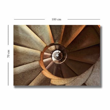 Canvastavla 70x100 cm - Spiraltrappa som leder nedåt med en harmonisk och geometrisk design - Beige / Brunt / Grått - Inredning - Tavlor & posters - Canvastavla