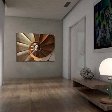 Canvastavla 70x100 cm - Spiraltrappa som leder nedåt med en harmonisk och geometrisk design - Beige / Brunt / Grått - Inredning - Tavlor & posters - Canvastavla