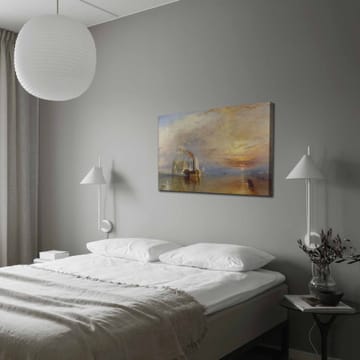 Canvastavla 70x100 cm - Stämningsfull sjöscen med ångbåtar som seglar under en färgsprakande himmel - Blå / Orange / Grå - Inredning - Tavlor & posters - Canvastavla