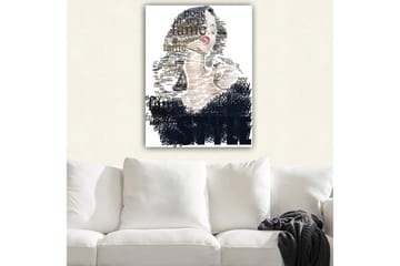 Canvastavla 70x100 cm - Stiliserad kvinna med text som betonar skönhet och självsäkerhet - Svart / Brun / Vit - Inredning - Tavlor & posters - Canvastavla