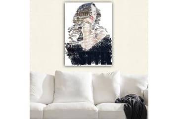 Canvastavla 70x100 cm - Stiliserad kvinna med text som betonar skönhet och självsäkerhet - Svart / Brun / Vit - Inredning - Tavlor & posters - Canvastavla
