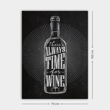 Canvastavla 70x100 cm - Stiliserad vinflaska med texten There's always time for wine i en modern design - Svart / Vit - Inredning - Tavlor & posters - Canvastavla