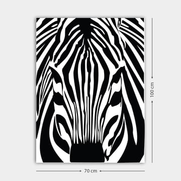 Canvastavla 70x100 cm - Stiliserad zebras ansikte med tydliga svarta och vita ränder - Svart / Vit - Inredning - Tavlor & posters - Canvastavla