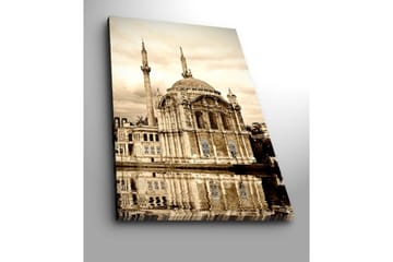 Canvastavla 70x100 cm - Storslagen moské med kupol och minareter speglad i vattnet - Beige / Brunt / Svart - Inredning - Tavlor & posters - Canvastavla