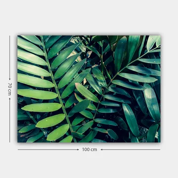 Canvastavla 70x100 cm - Tätt sammanvävda gröna växtblad som skapar en frodig och livfull känsla - Mörkgrön / Ljusgrön - Inredning - Tavlor & posters - Canvastavla