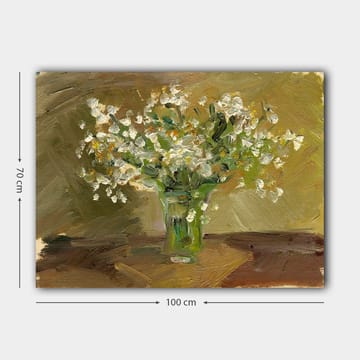 Canvastavla 70x100 cm - Vacker bukett blommor i en glasvas - Vit / Grön / Brun - Inredning - Tavlor & posters - Canvastavla