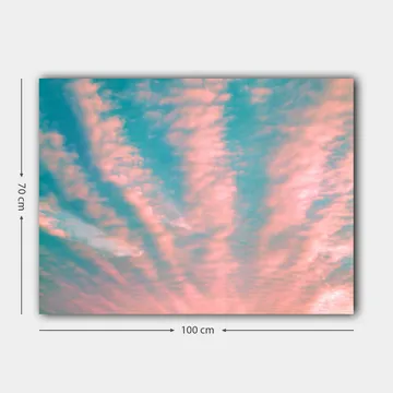 Canvastavla 70x100 cm - Vacker himmel med rosa och blå moln som sträcker sig över ytan - Rosa / Blå - Inredning - Tavlor & posters - Canvastavla