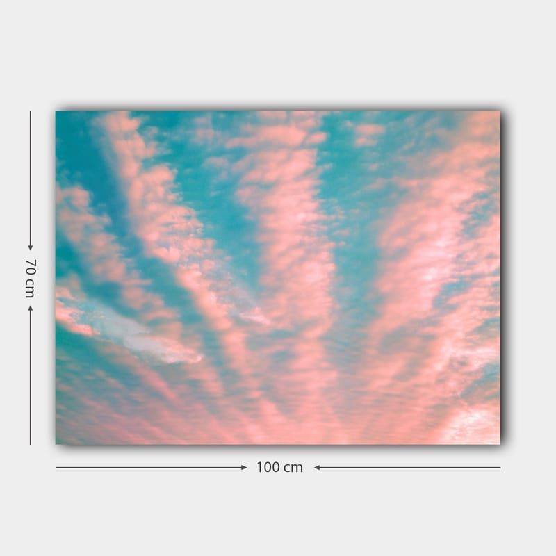 Canvastavla 70x100 cm - Vacker himmel med rosa och blå moln som sträcker sig över ytan - Rosa / Blå - Inredning - Tavlor & posters - Canvastavla