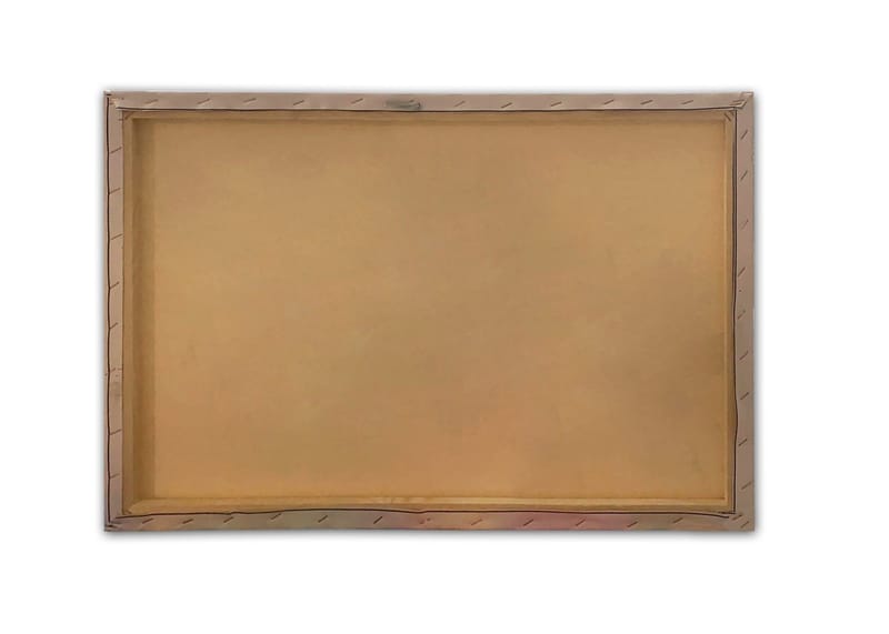Canvastavla 70x100 cm - Vacker kustlinje med färgglada hus som klättrar uppför en grönskande kulle vid en strand - Blå / Grön / Gul - Inredning - Tavlor & posters - Canvastavla